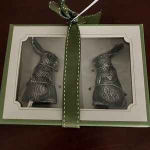 Williams Sonoma Pewter Bunny Salt/Pepper